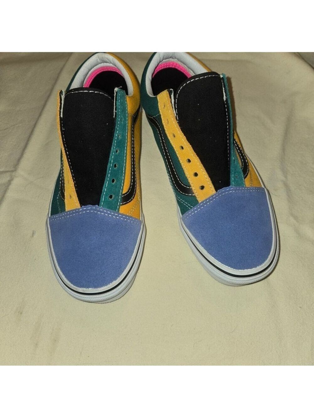 Vans Old Skool Mix & Match Cadmium Yellow Tidepool Colorblock Sneakers